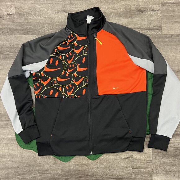 Nike NSW Track Jacket Smiley Mens Large Color Block Athletic Sporty - Picture 1 of 10